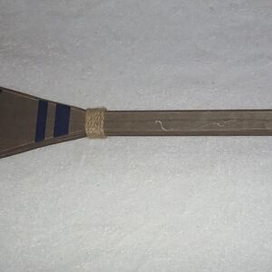 Rustic Wooden Oar with Blue Accents
